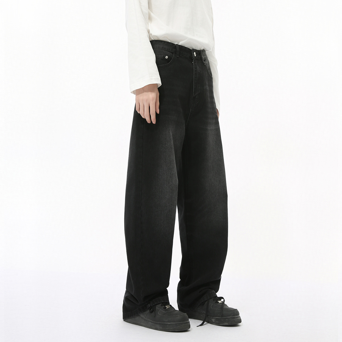 Men's Autumn New Product Loose Straight Washed Jeans - Image 3