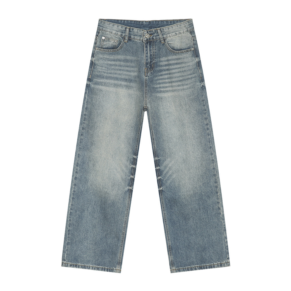 Men's Autumn New Product Loose Straight Washed Jeans - Image 7