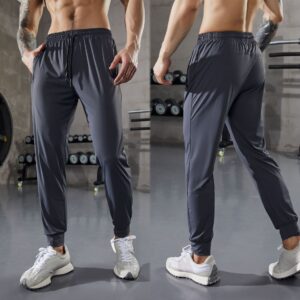 Ice Silk Leggings Men's Sports Pants Thin Trendy