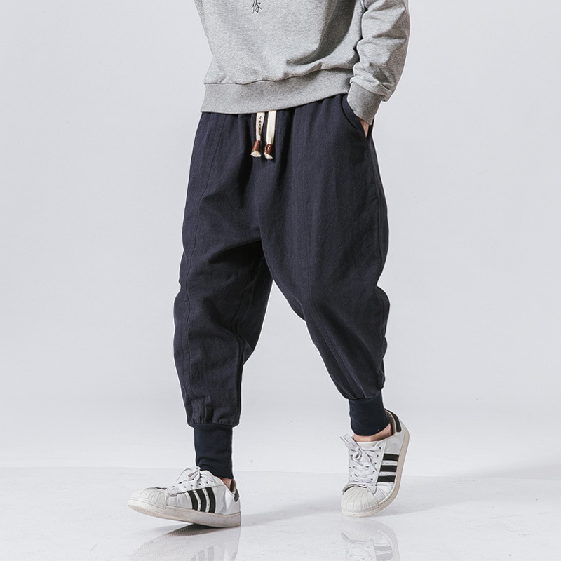 Chinese Style Harem Pants Men Streetwear Casual Joggers Mens Pants Cotton Linen Sweatpants Ankle-length Men Trousers M-5XL - Image 5