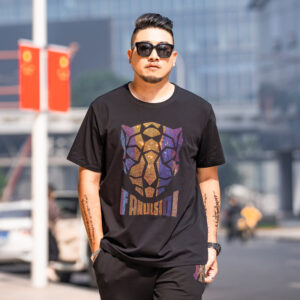 Fashion Personality Hot Diamond Plus Fat Short-Sleeved T-shirt Men