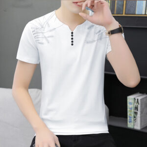 Summer New Mens Short Sleeve T-Shirt Chao Brand Foreign Trade Pure Color Cotton Large Mes Sports T-Shirt Wholesale