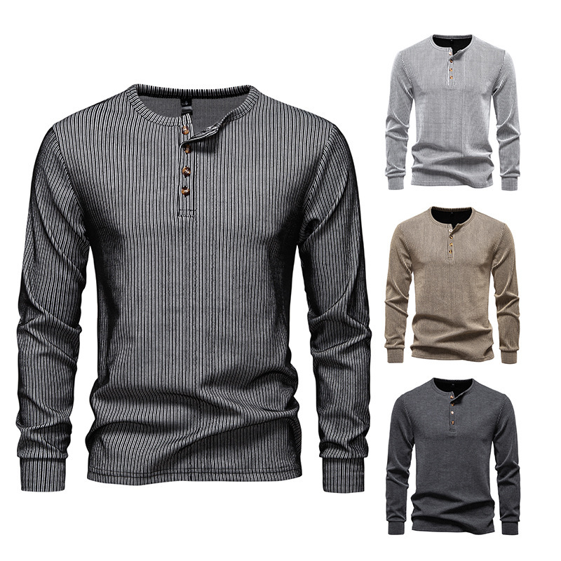 Casual Fashion Long Sleeve Men's Slim Fit Sports T-shirt - Image 3