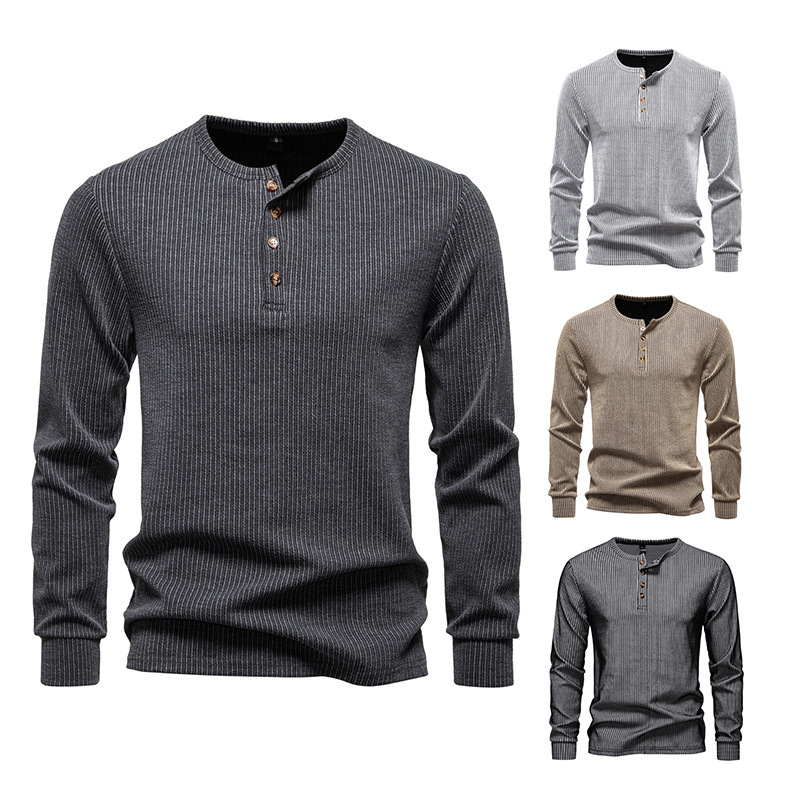 Casual Fashion Long Sleeve Men's Slim Fit Sports T-shirt - Image 4