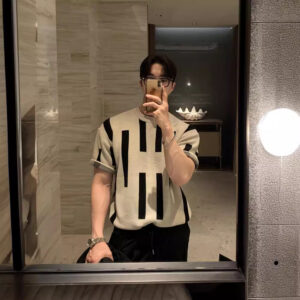 American High Street Round Neck Knitted Short Sleeve T-shirt