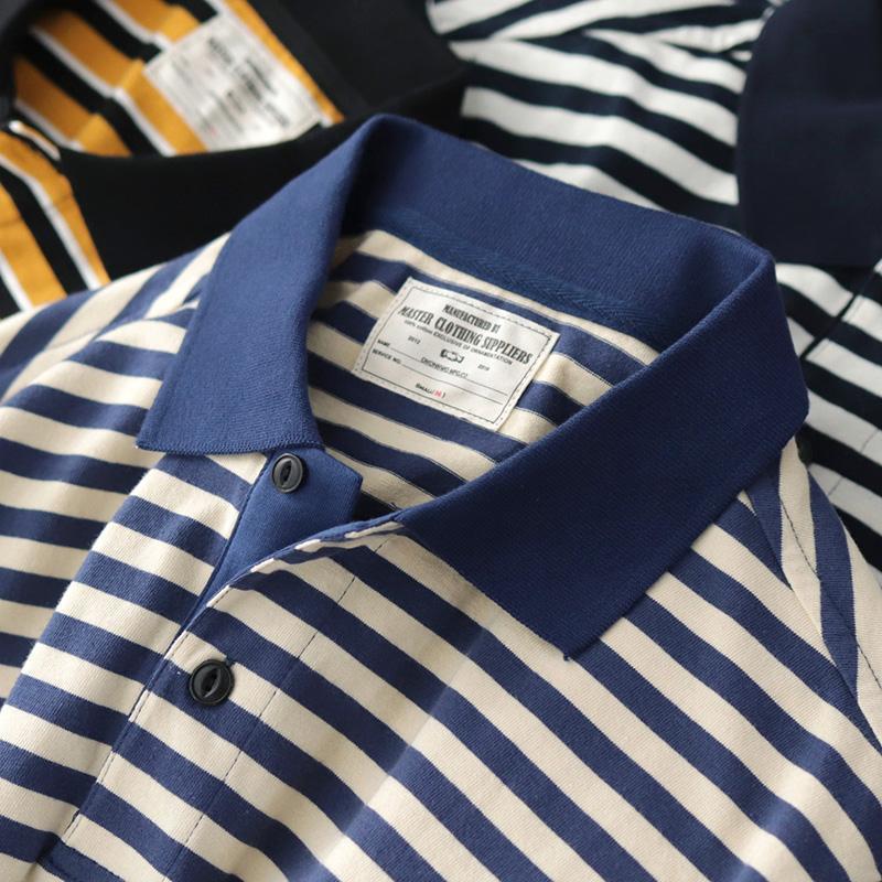 Summer Loose Lapels Men's Retro Casual Striped Short Sleeve - Image 2