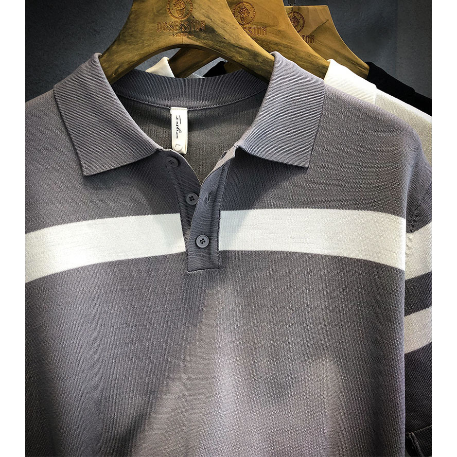 Polo Shirt Lapel Short-sleeved Sweater - Image 3