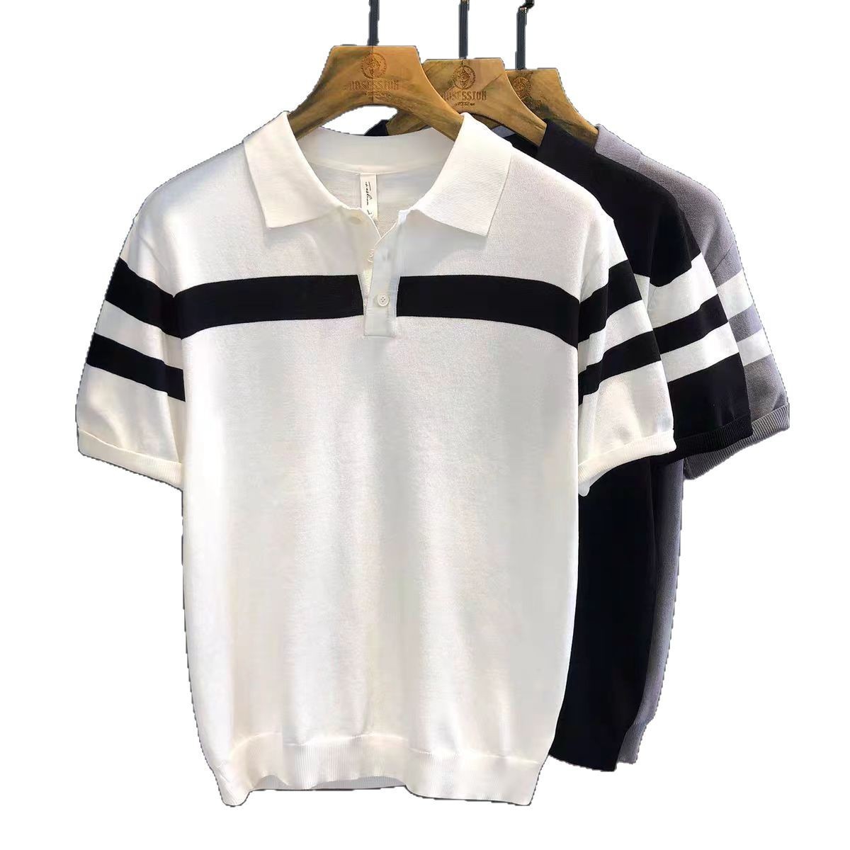 Polo Shirt Lapel Short-sleeved Sweater - Image 5
