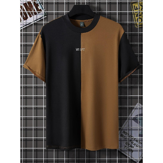 Men's 3D Effect Color Matching Short Sleeve Fashion Round Neck - Image 2