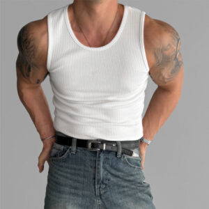 Coarse Thread Elastic And Sweat-absorbing Vest Fitness