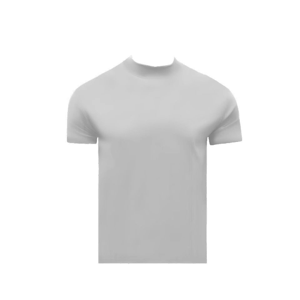 Summer Shoulder Half Turtleneck Cuff Short Sleeve - Image 3