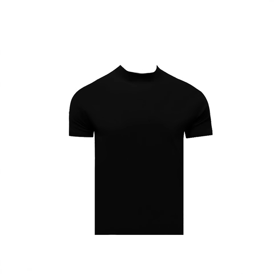 Summer Shoulder Half Turtleneck Cuff Short Sleeve - Image 4