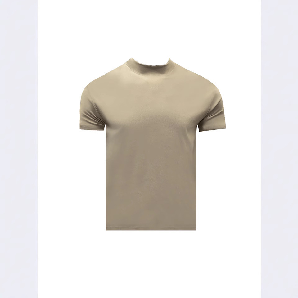 Summer Shoulder Half Turtleneck Cuff Short Sleeve - Image 5