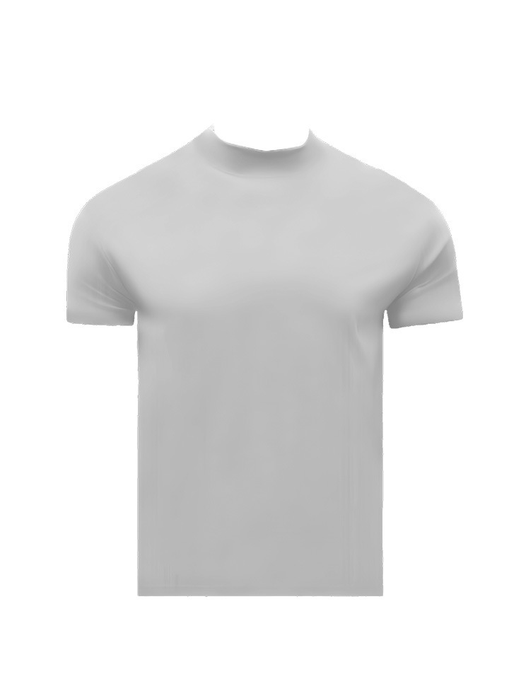 Summer Shoulder Half Turtleneck Cuff Short Sleeve - Image 7