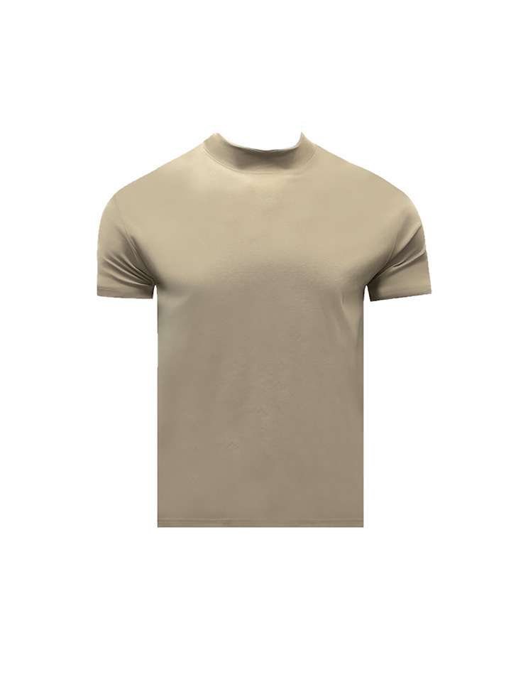 Summer Shoulder Half Turtleneck Cuff Short Sleeve - Image 9