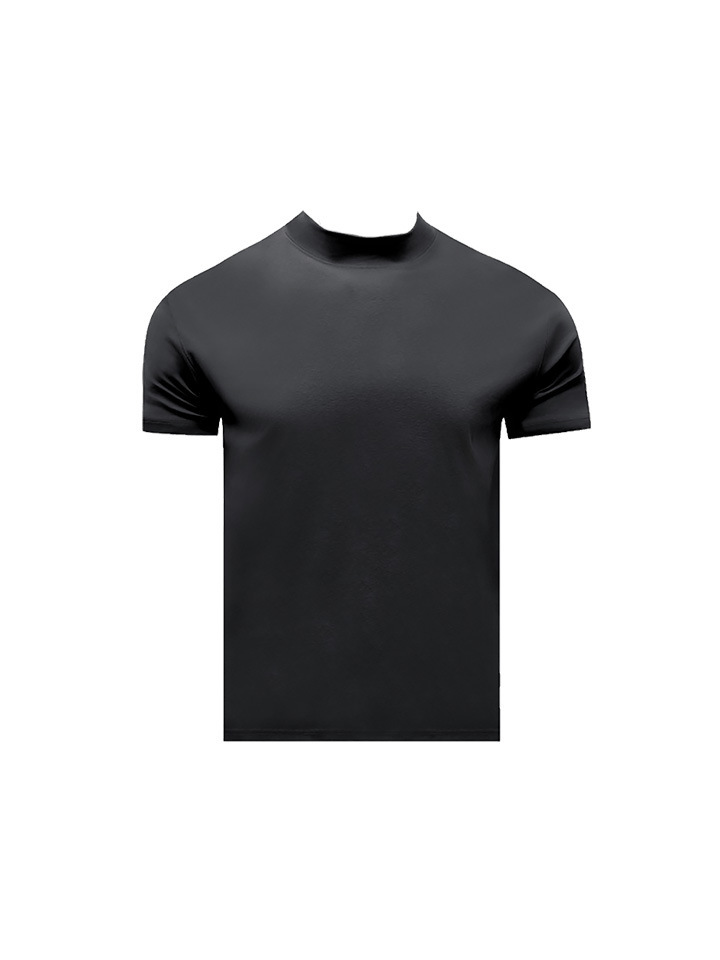 Summer Shoulder Half Turtleneck Cuff Short Sleeve - Image 10