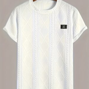 Geometric Embroidery Casual Short Sleeve
