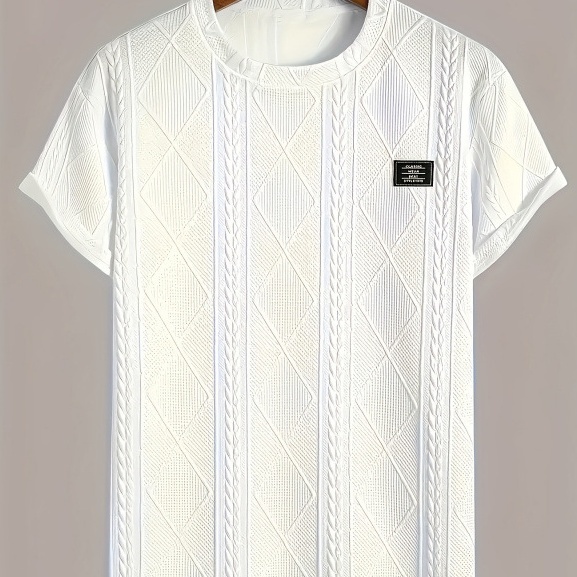 Geometric Embroidery Casual Short Sleeve