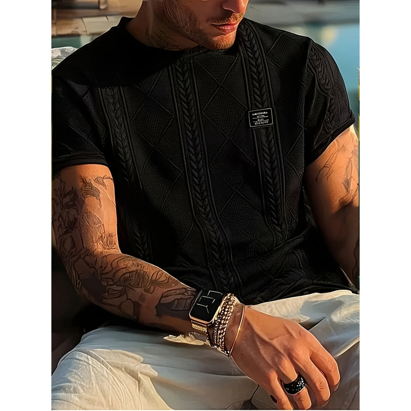 Geometric Embroidery Casual Short Sleeve - Image 4