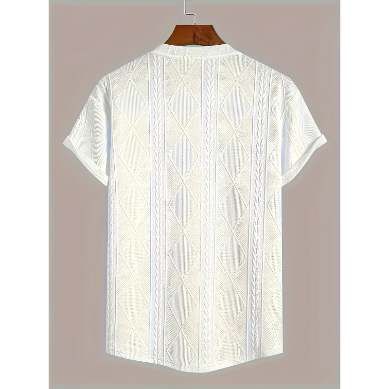 Geometric Embroidery Casual Short Sleeve - Image 6