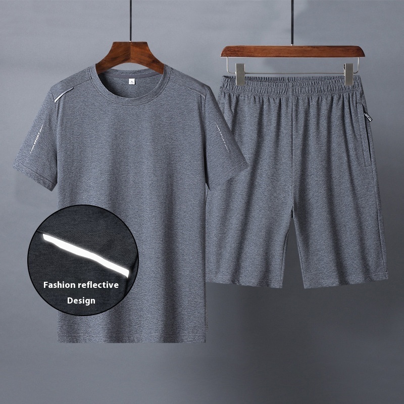 Cotton Short-sleeved T-shirt Trousers Casual Suit - Image 3