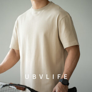 Raglan Sleeve Simple And Breathable Anti-wrinkle Striped Short Sleeve