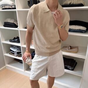 Retro Simple Knitting Sports Men's T-shirt