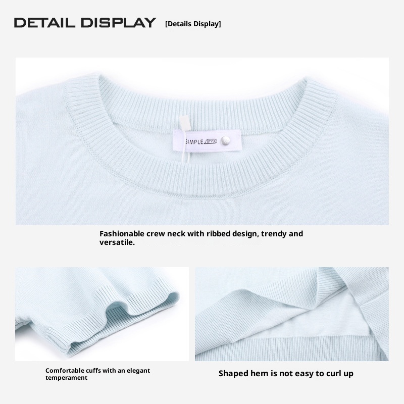 High-end T-shirt Short-sleeved Sweater Light Luxury High-end Sense - Image 3