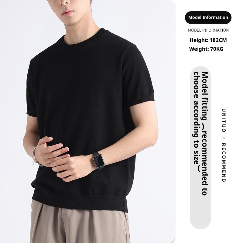 High-end T-shirt Short-sleeved Sweater Light Luxury High-end Sense - Image 5