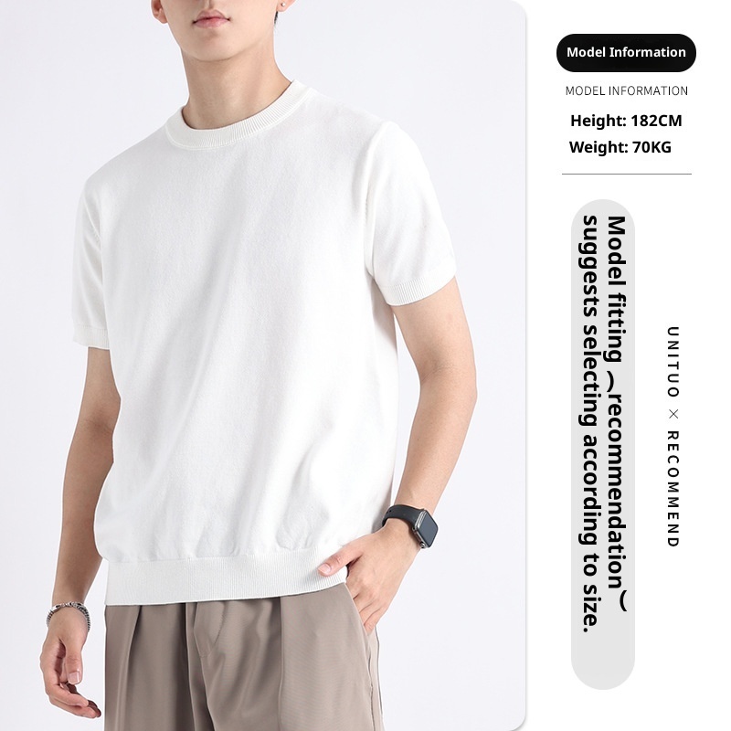 High-end T-shirt Short-sleeved Sweater Light Luxury High-end Sense - Image 6