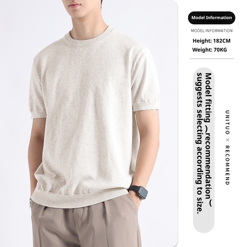 High-end T-shirt Short-sleeved Sweater Light Luxury High-end Sense - Image 7