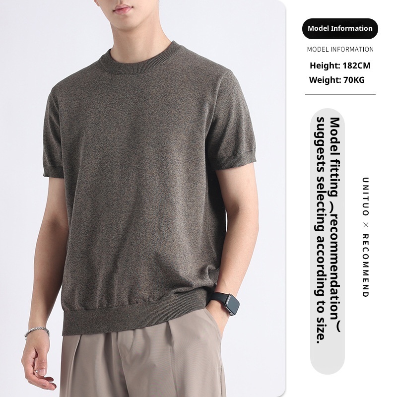 High-end T-shirt Short-sleeved Sweater Light Luxury High-end Sense - Image 8
