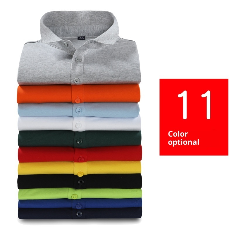 Mercerized Cotton Polo Embroidered Summer T-shirt - Image 3