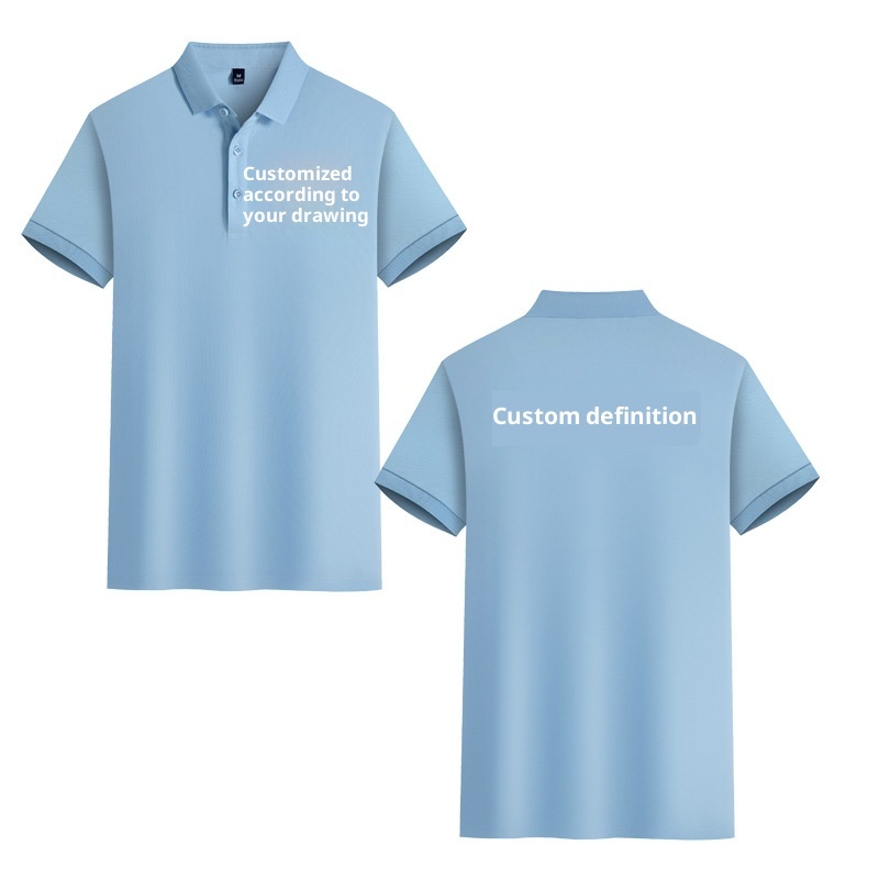 Mercerized Cotton Polo Embroidered Summer T-shirt - Image 5