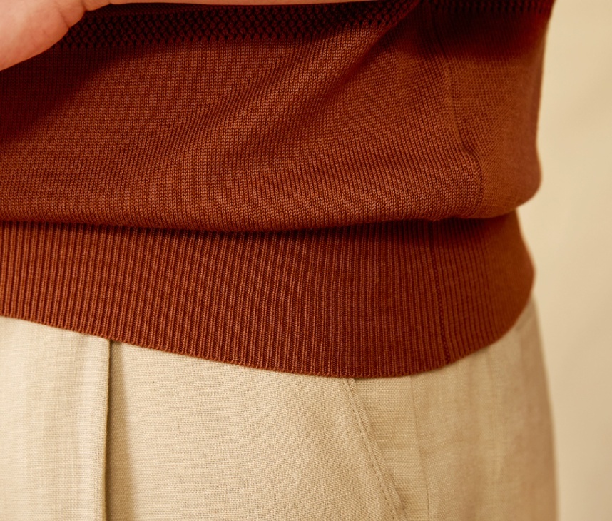 Knitted Henley Shirt American Retro Slim-fit Short Sleeve - Image 8