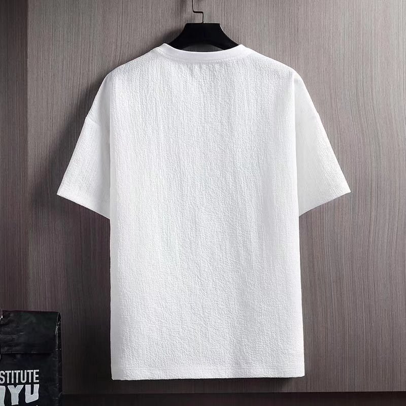 Summer New Men's Japanese Short Sleeve Round Neck Loose And Simple - Image 3