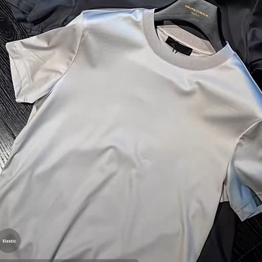 Ice Silk Soft Breathable Round Neck Short Sleeve T-shirt - Image 3