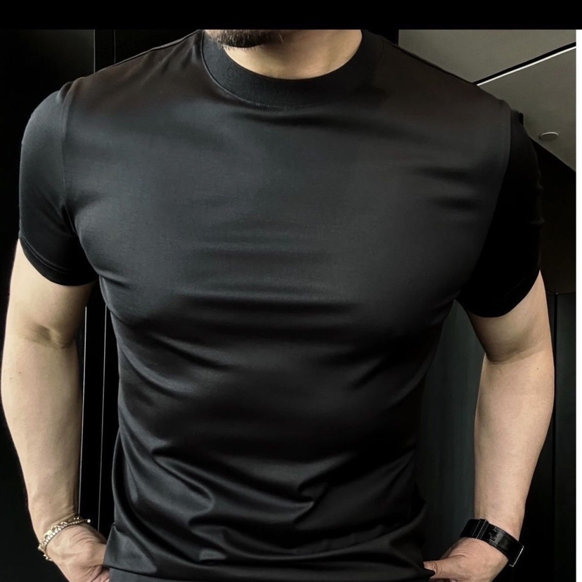 Ice Silk Soft Breathable Round Neck Short Sleeve T-shirt - Image 4