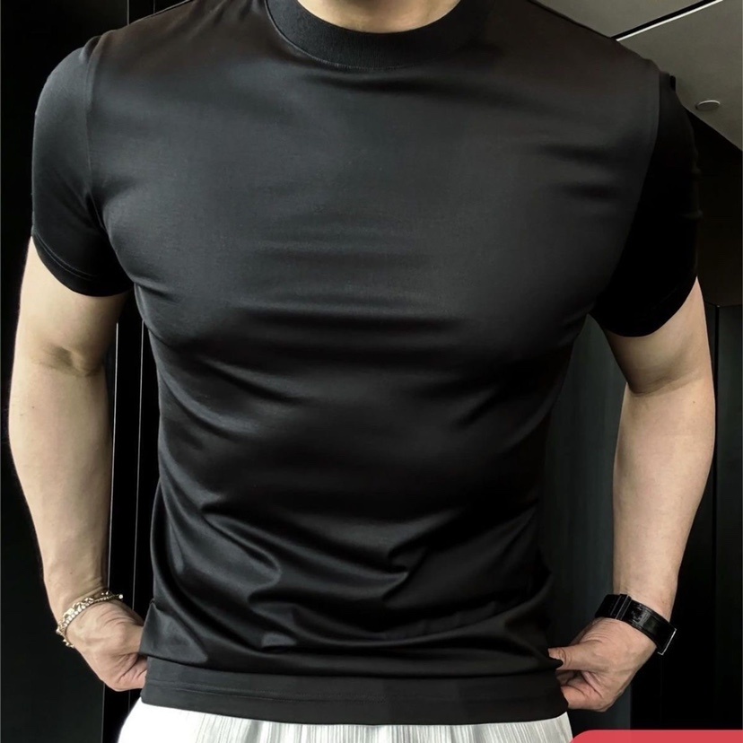 Ice Silk Soft Breathable Round Neck Short Sleeve T-shirt - Image 6