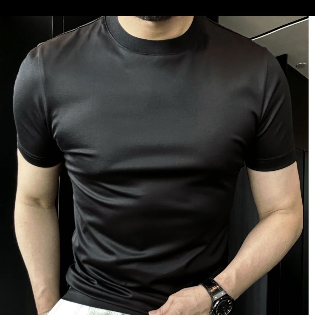 Ice Silk Soft Breathable Round Neck Short Sleeve T-shirt - Image 9