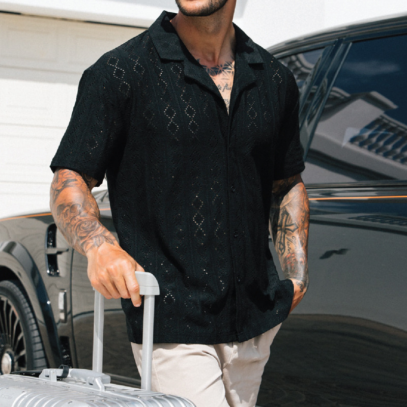 Hollow Shirt Men's Casual Top - Image 4