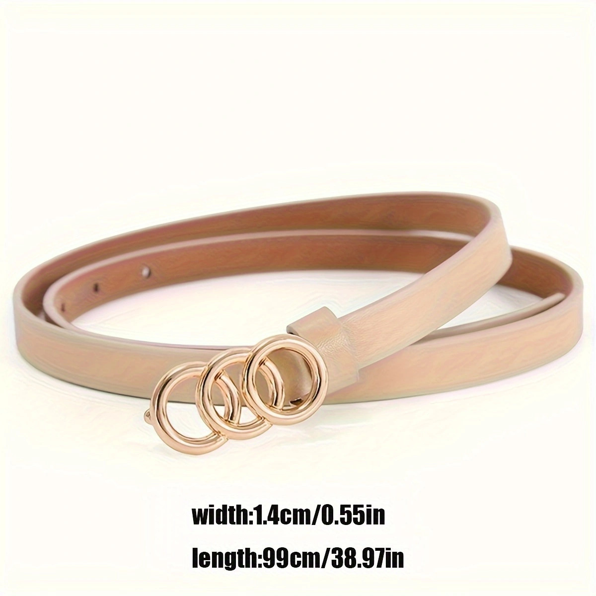 Women's Stylish Retro Minimalism 3-ring Thin Belt - Image 4