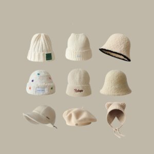 All-match Face Slimming Bucket Hat Warm Knitted Hat Beret