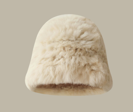All-match Face Slimming Bucket Hat Warm Knitted Hat Beret - Image 4