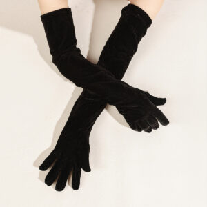 Gold Velvet Bridal Gloves