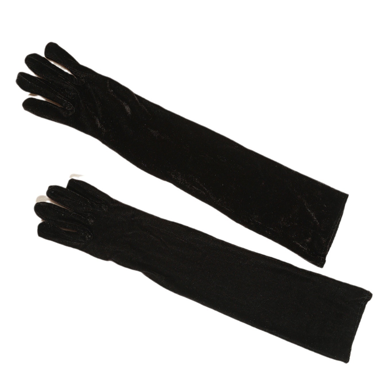 Gold Velvet Bridal Gloves - Image 3