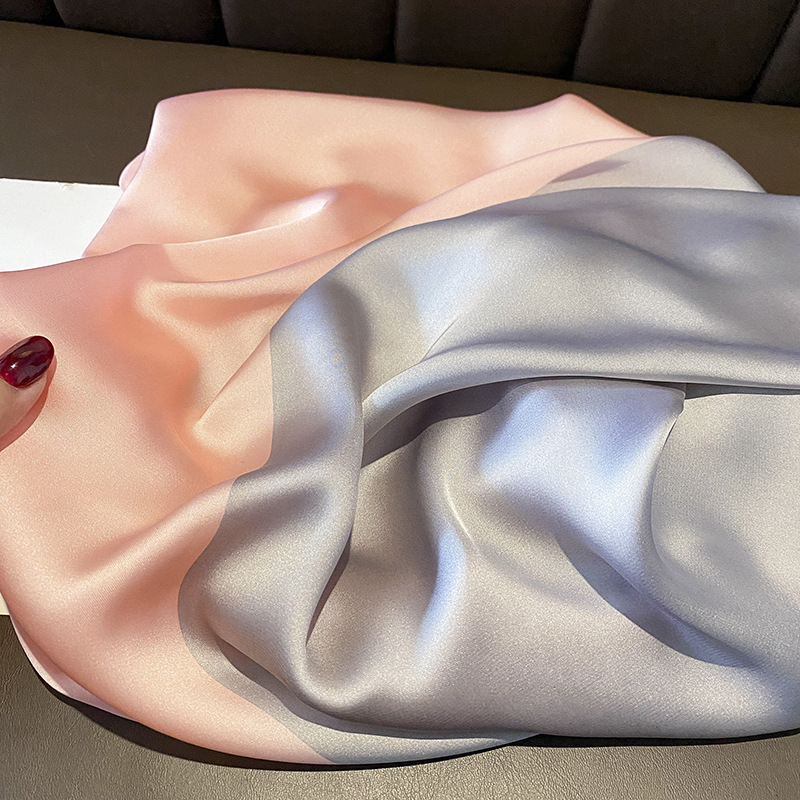 Thin Artificial Silk Patchwork Assorted Colors Silk Scarf - Image 3