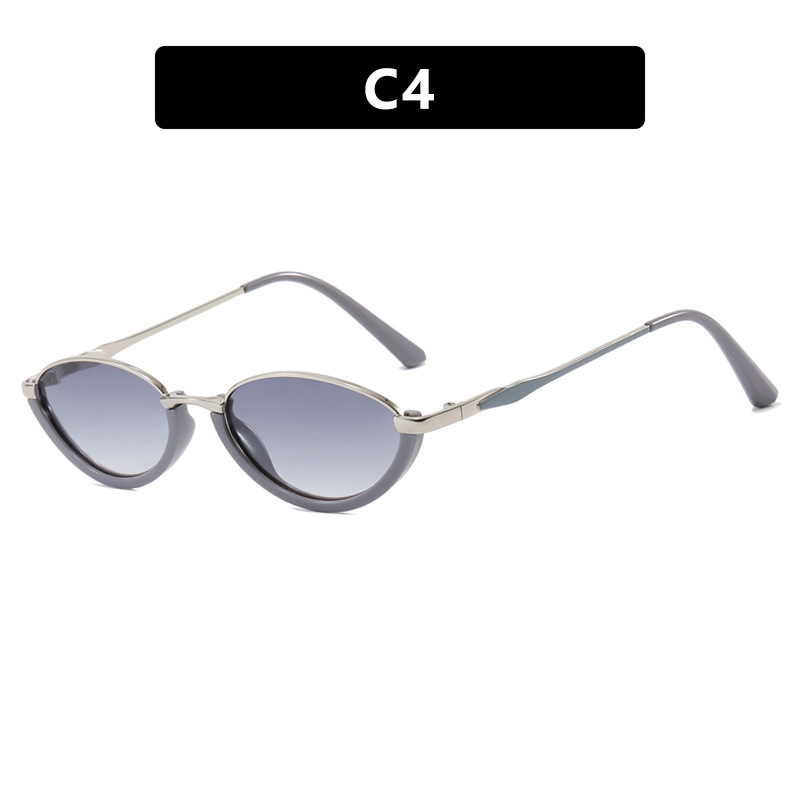 Small Frame Metal Sunglasses Sun Protection Plain Sun Glasses - Image 7