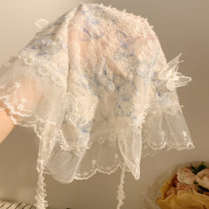 Female French Butterfly Lace Triangle Headscarf