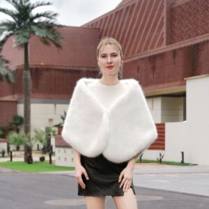 Warm White Waistcoat Elegant Host Formal Dress Warm Outerwear